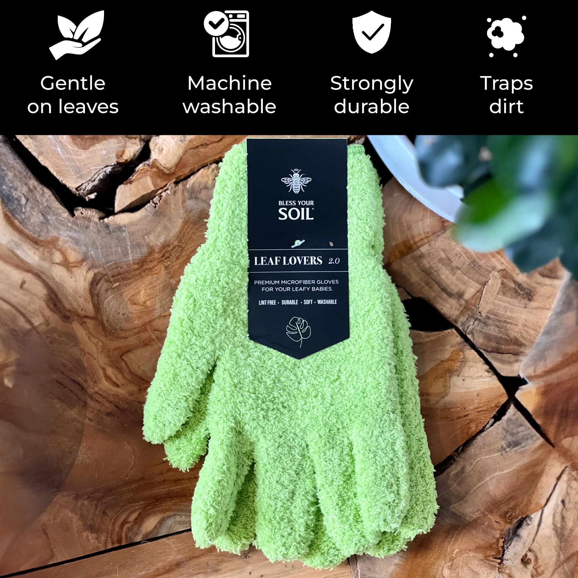 Microfiber Leaf Cleaning Gloves (1 Pair)