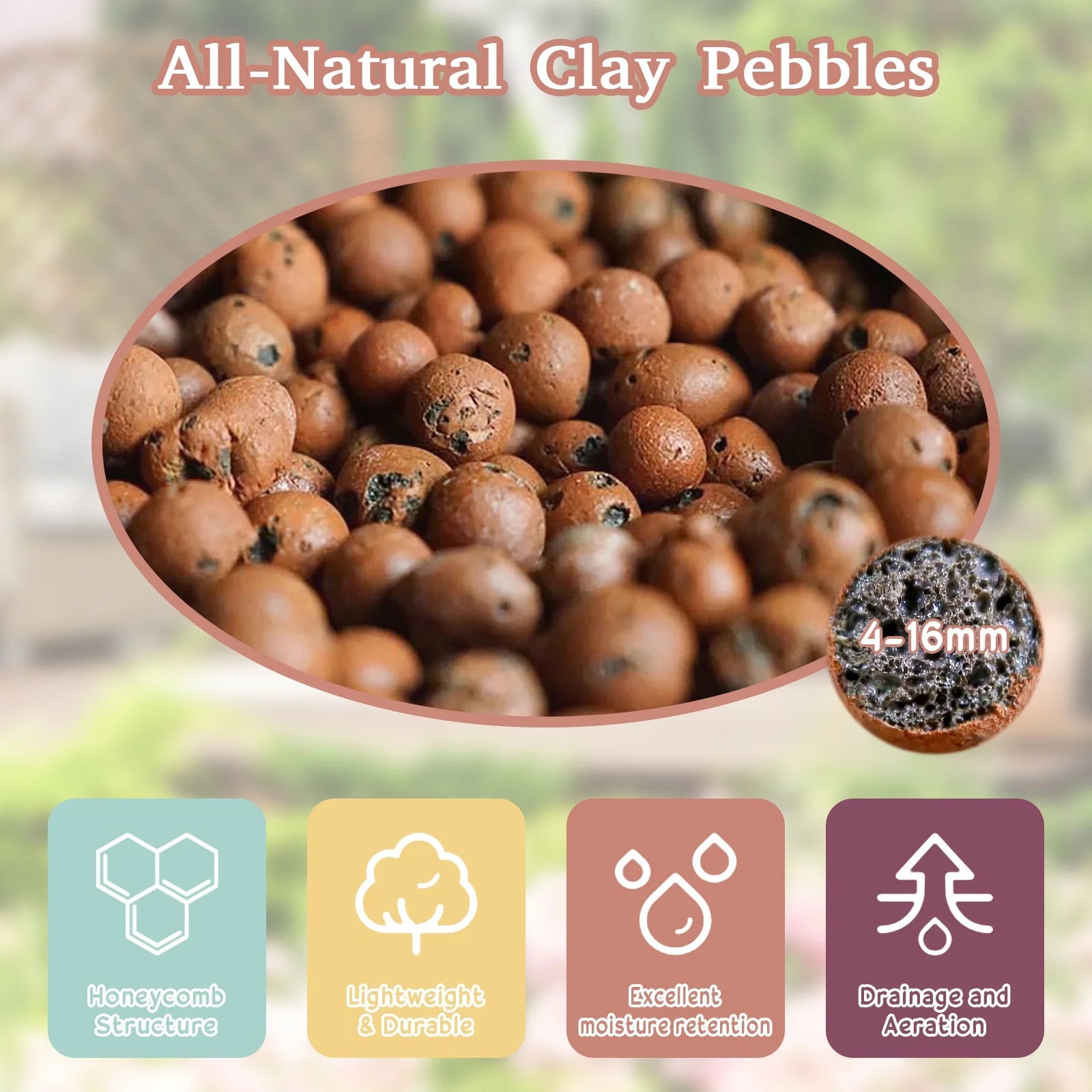 Organic LECA Clay Pebbles for Indoor Plants (8 lb)