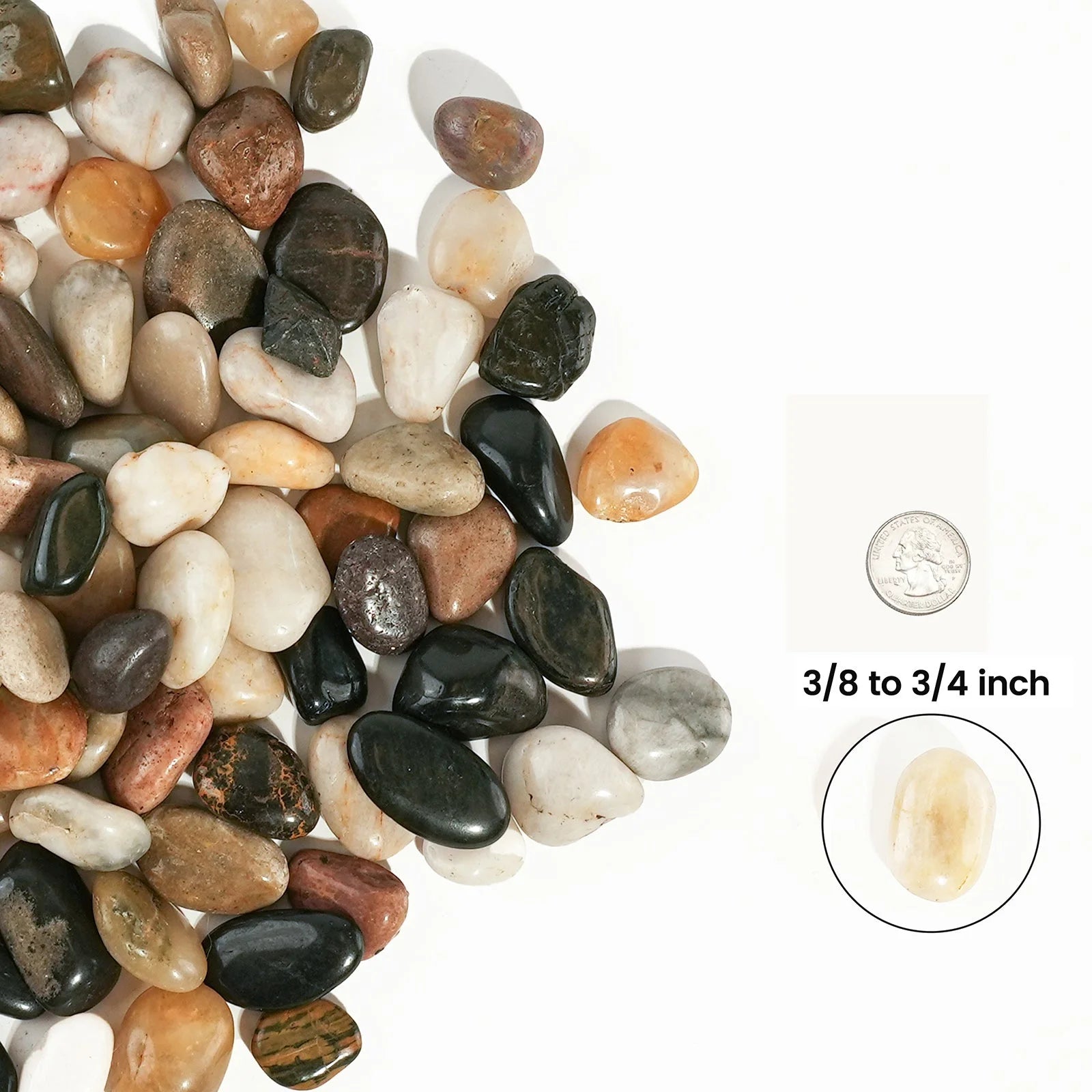 Natural Polished River Rocks for Planters (24 lb)