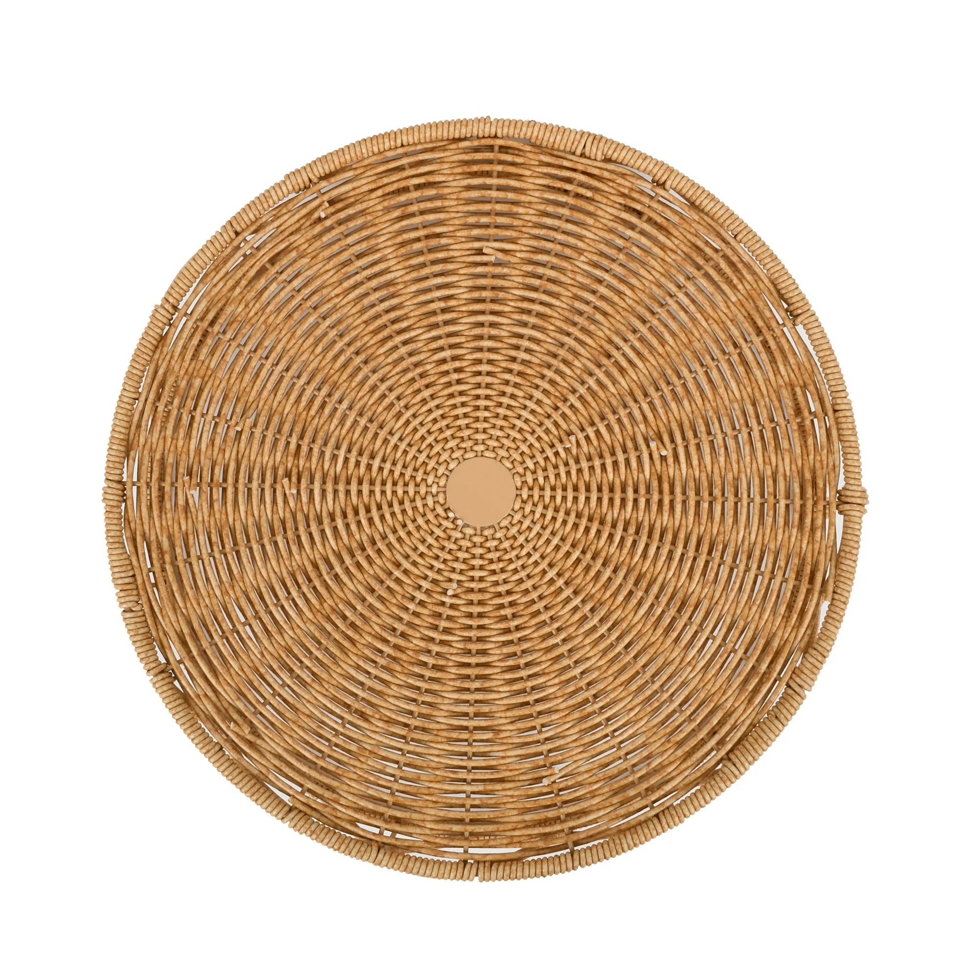 Round Outdoor Serving Tray in Natural Finish (18 × 18 × 4 in.)