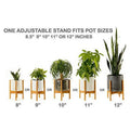 Adjustable Bamboo Plant Stand with Tray